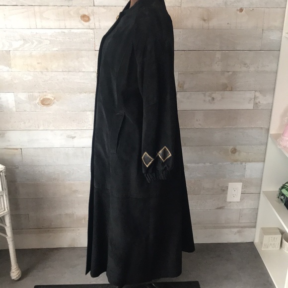 1980s diCapra genuine suede long dressy coat - Picture 4 of 16